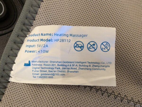Nsoela HP28112 Gray Vibration Pain Relief 60” Large Heating Pad For Back - Image 8
