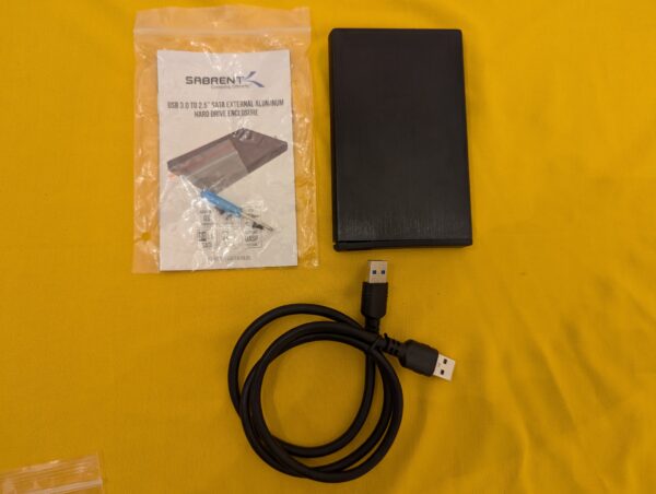 Sabrent USB 3.0 to 2.5 SATA SSD Hard Drive Enclosure, Black (EC-UASP) Open Box