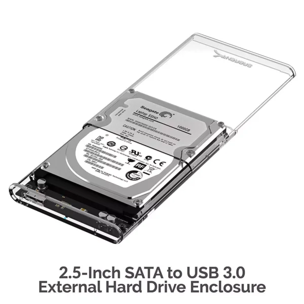 Sabrent 2.5-Inch SATA to USB 3.0 Tool-free Hard Drive Enclosure (EC-OCUB) - Image 2